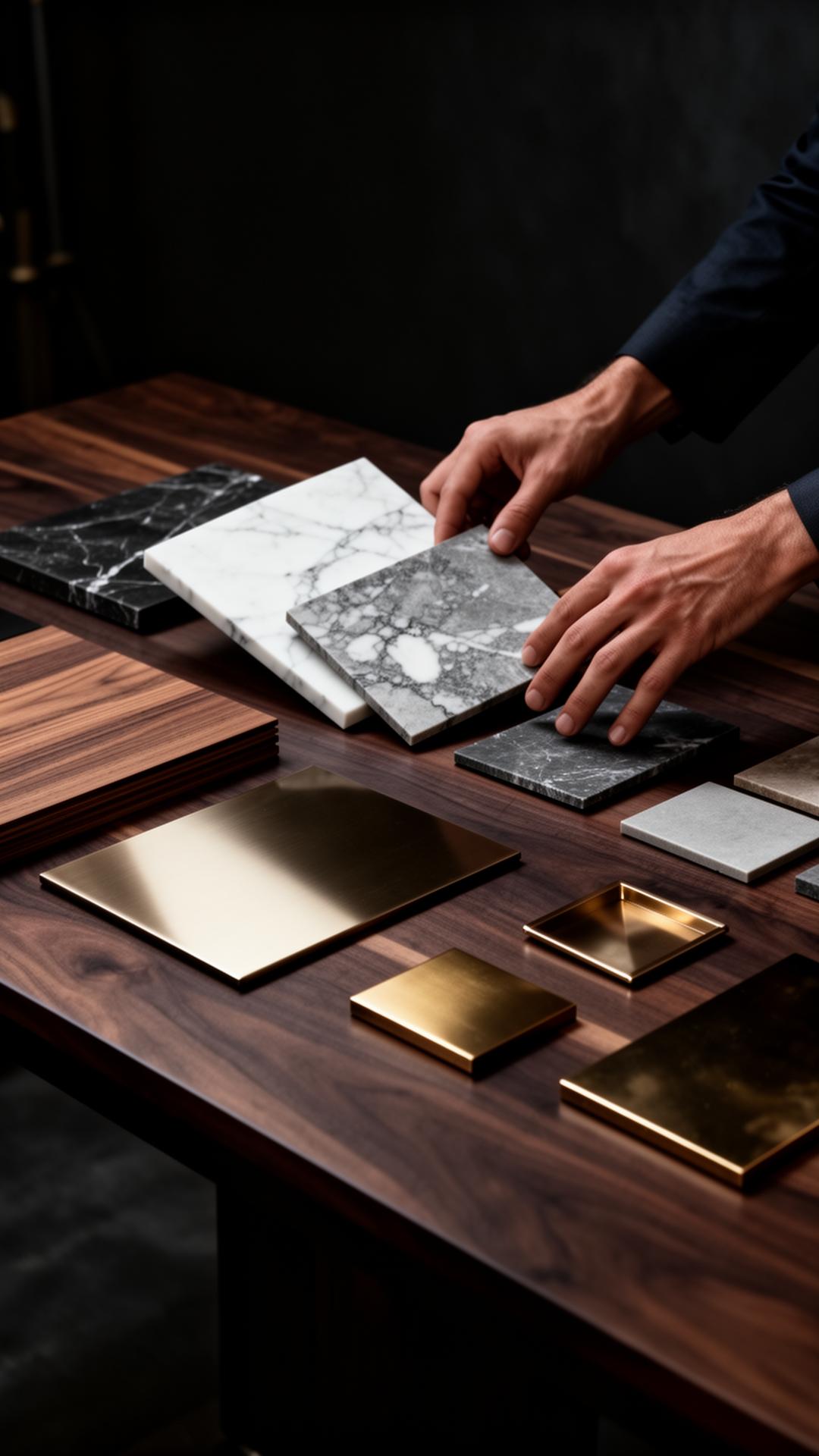 Selezione di materiali e finiture di design